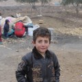 : Eight-year-old Satouf al-Hasan has never attended school because he has constantly been displaced since he was six years old. Photo: Damascus Bureau