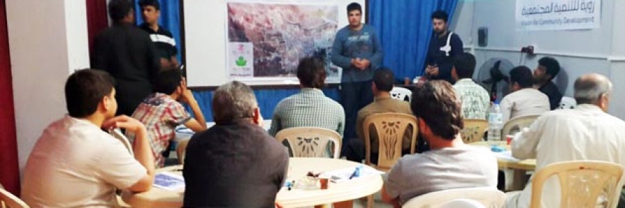 جلسة لمتابعة أعمال مشروع إحصاء سكان كفرنبل تصوير مصطفى الجلل